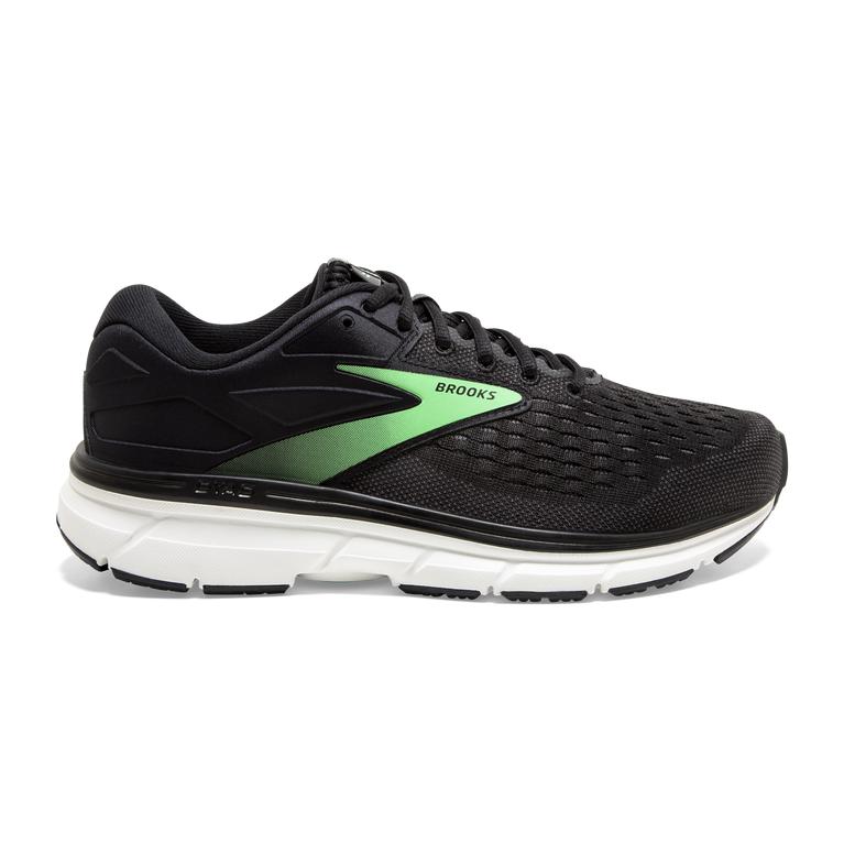 Brooks Dyad 11 Road Running Shoes - Women's - Black/Ebony/grey Charcoal/Green (10732-UHVT)